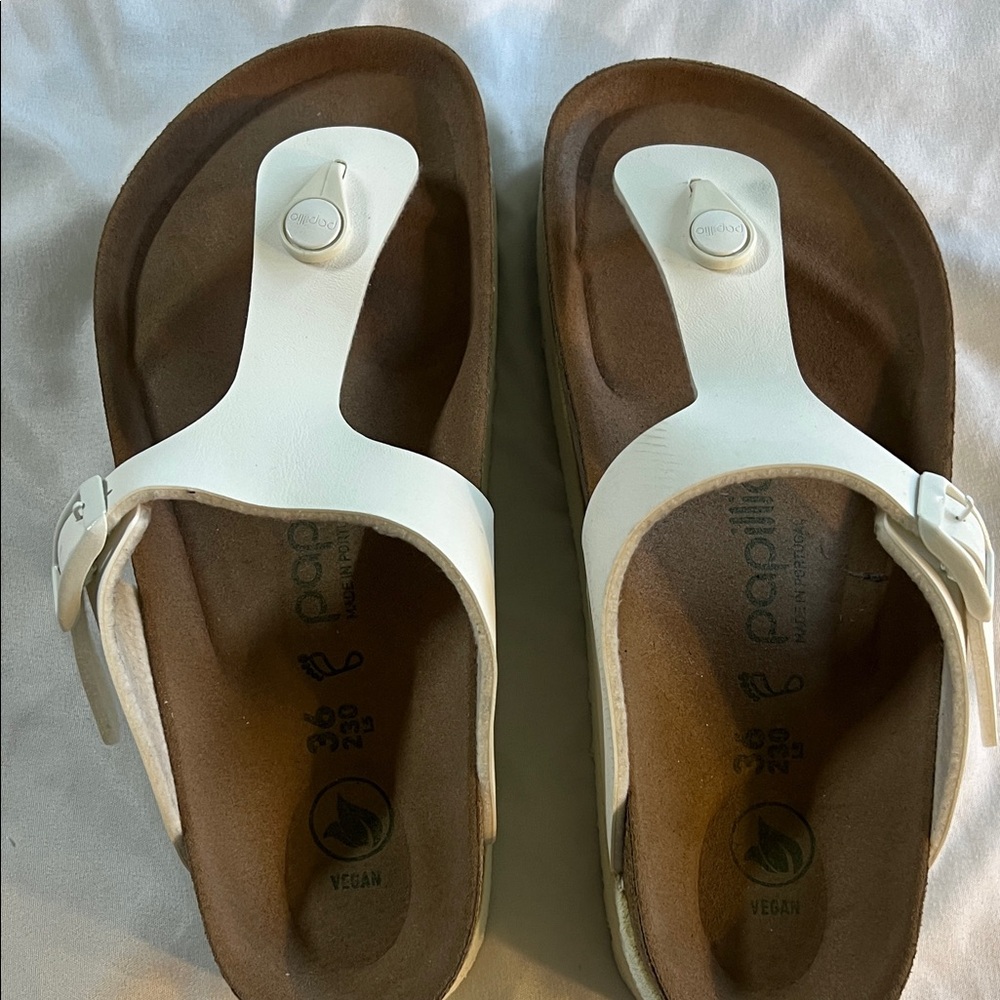 Papillio Vegan Sandals in White and Brown